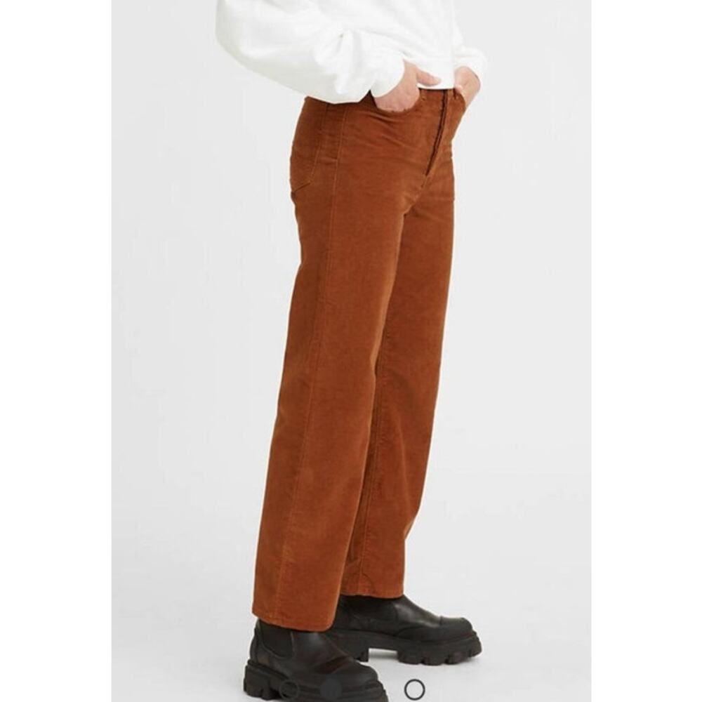 Levi's Ribcage Straight Ankle Velvet Jeans Tortoise Shell Brown Women's 24 - Picture 3 of 12